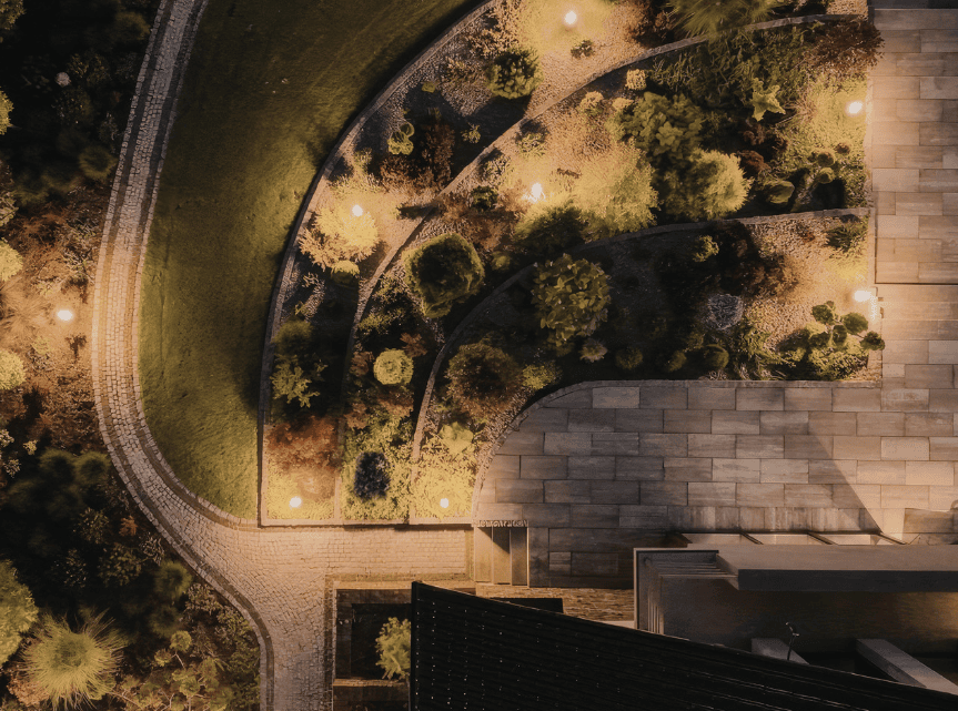 top view of Landscape Lighting